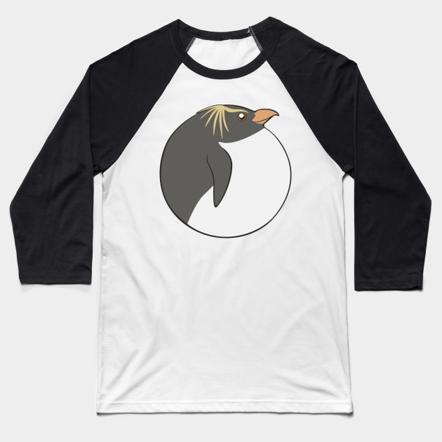 Bird Balls: Rockhopper Penguin Baseball T-Shirt by Naturally Curvy
